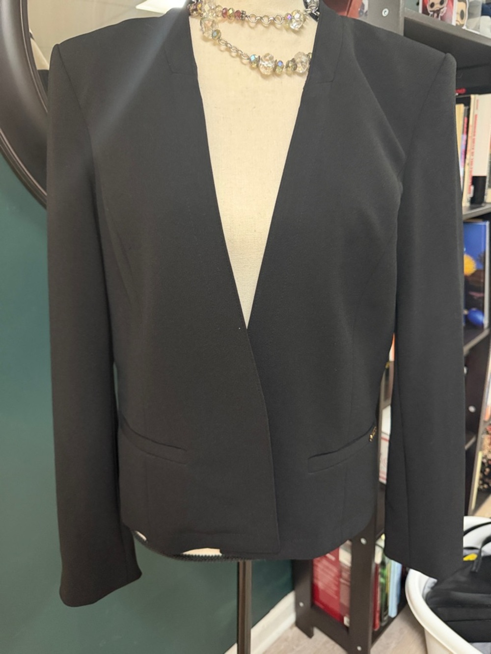 Calvin Klein Black Open-Front Women's Blazer
